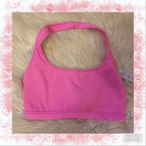 PINK Victoria’s Secret Seamless Halter Scoop Bra - NWT - Size Medium - Lola Pink